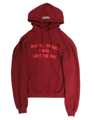 Vetements May The Bridges I Burn Hoodie - Image 2