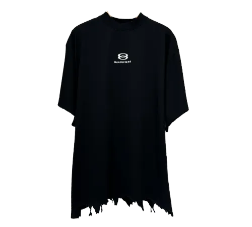 balenciaga ripped logo tee - Image 3