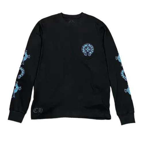CHROME HEARTS BLUE LOGO LONG SLEEVE TEE - Image 2