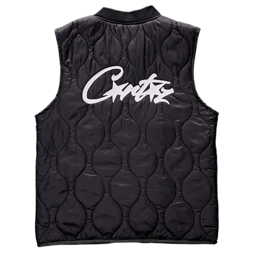 corteiz vest Guerillaz Lightweight Quilted Black - Image 2