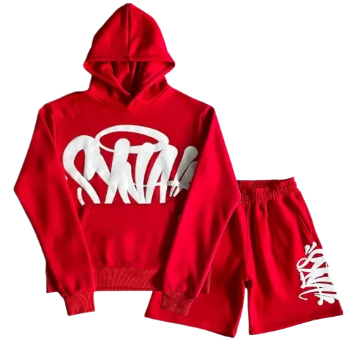 Syna World Red Hoodie And Shorts Set - Image 2