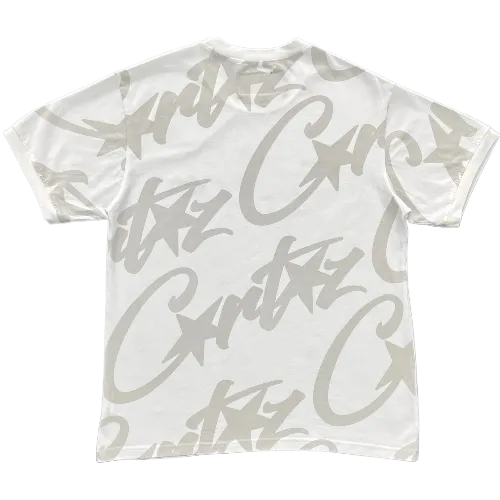 corteiz tee Alcatraz full print white gray - Image 2