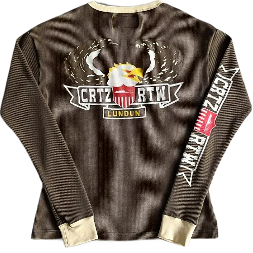 corteiz longsleeve Cold Eagle Print Waffle - Image 2