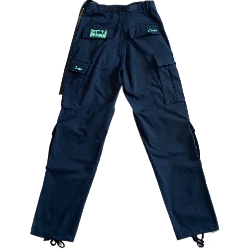 Corteiz pants cargo Black Green Logo - Image 2