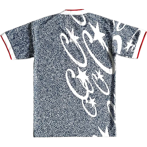 corteiz jersey tee football Blue and white all-over printed - Image 2