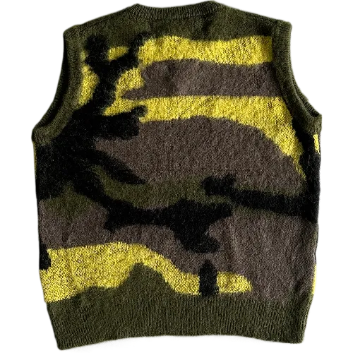corteiz gilet Mohair Knit Green Yellow Brown Camo - Image 2