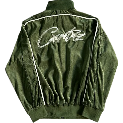 corteiz Velor tracksuit top – Green - Image 2