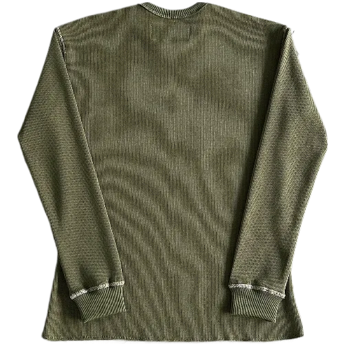 corteiz Long Sleeve Waffle C Stars -Army Green - Image 2
